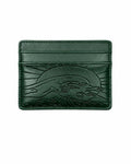 Verde Nebula | Cartera Kanagawa verde con grabado de la Gran Ola, vista frontal